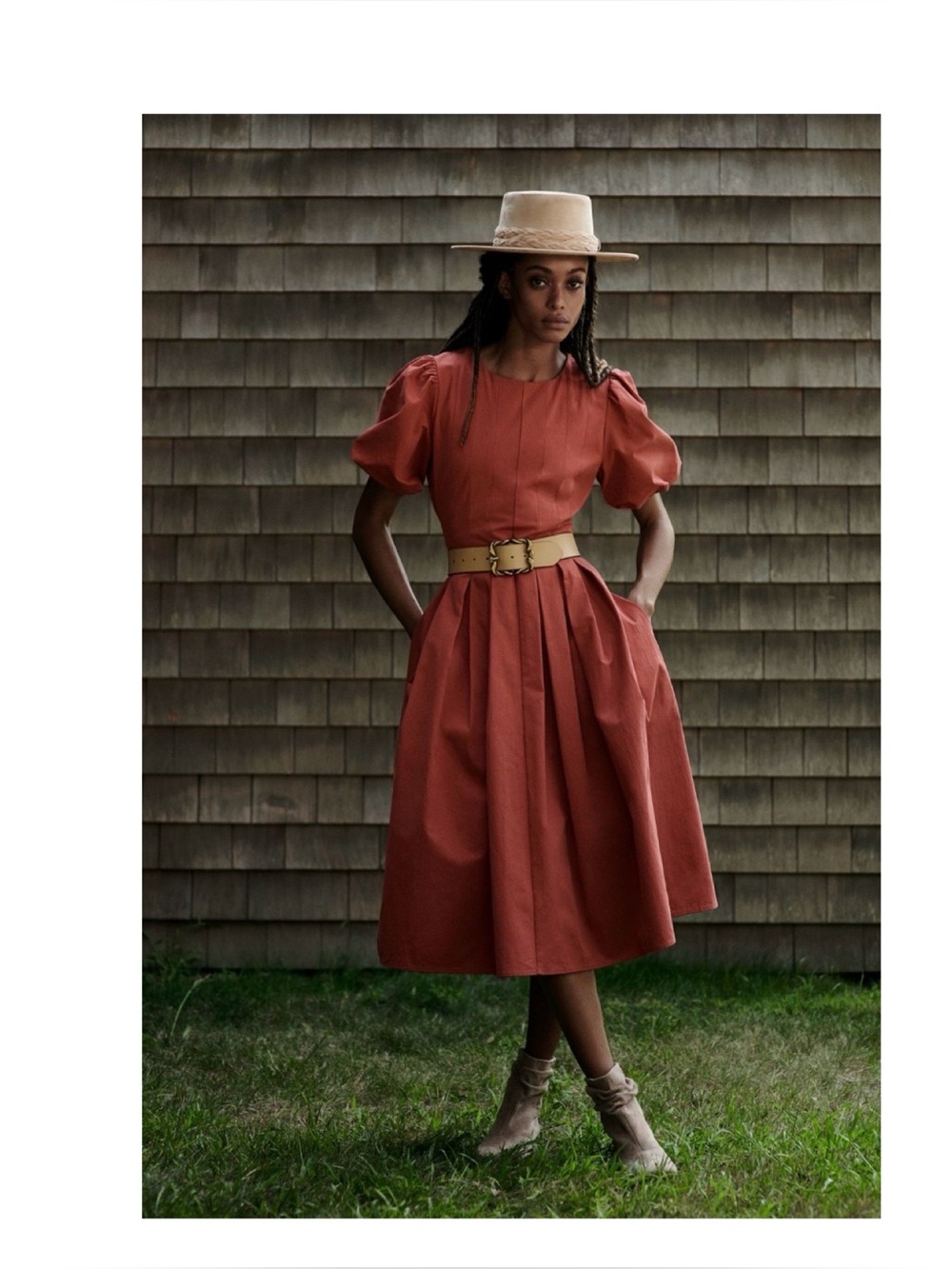 NWOT Anthropologie ASN Ashton Trimmed Boater In Neutral Size Small